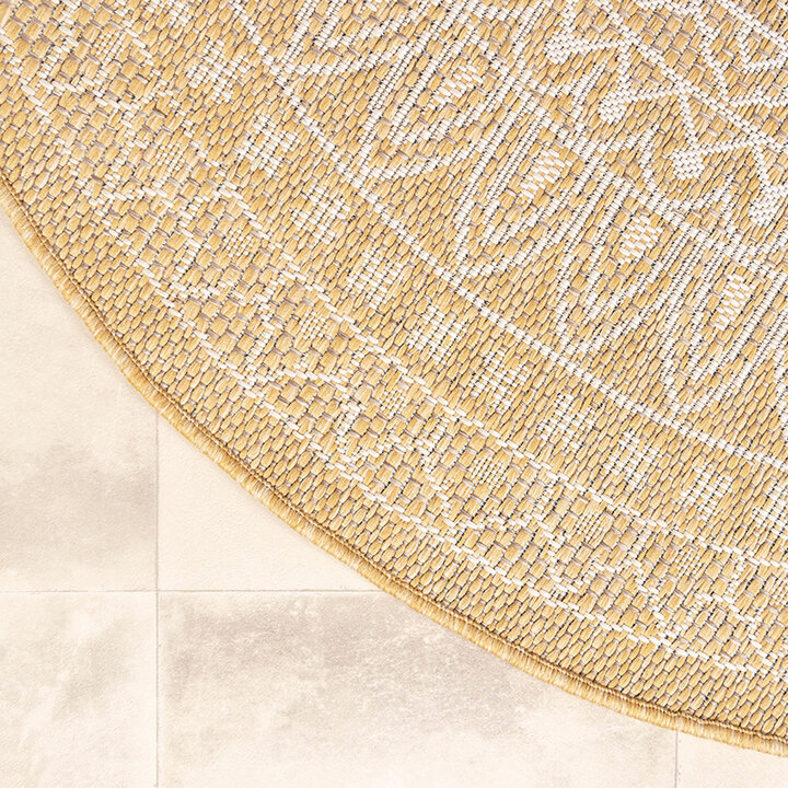 Rund Utomhusmatta - Summer Aztec Gul - 7