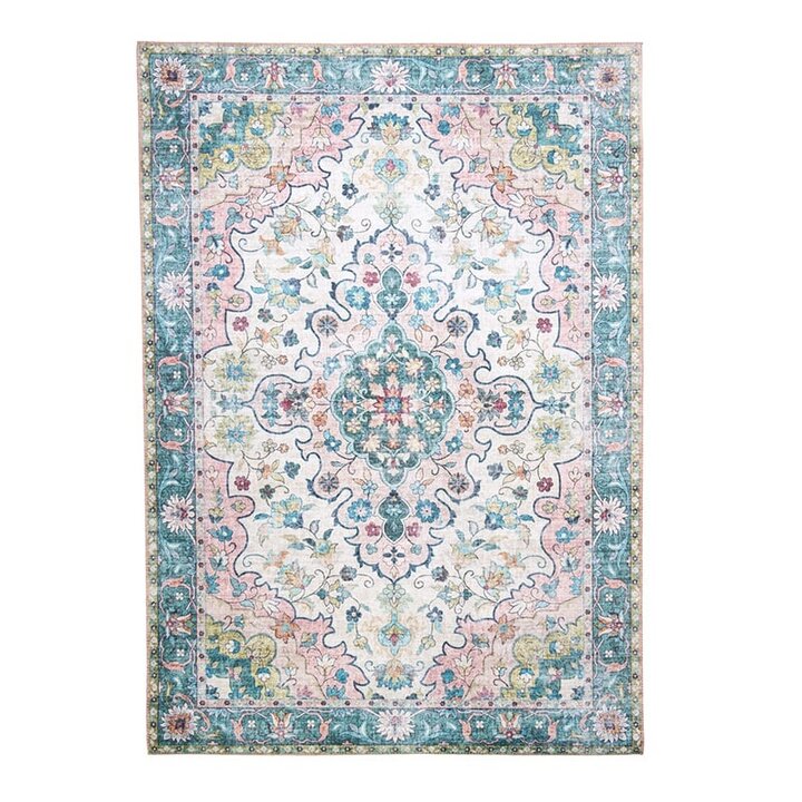 Matta I Vintagestil - Lily Oriental Blå/Rosa - 1