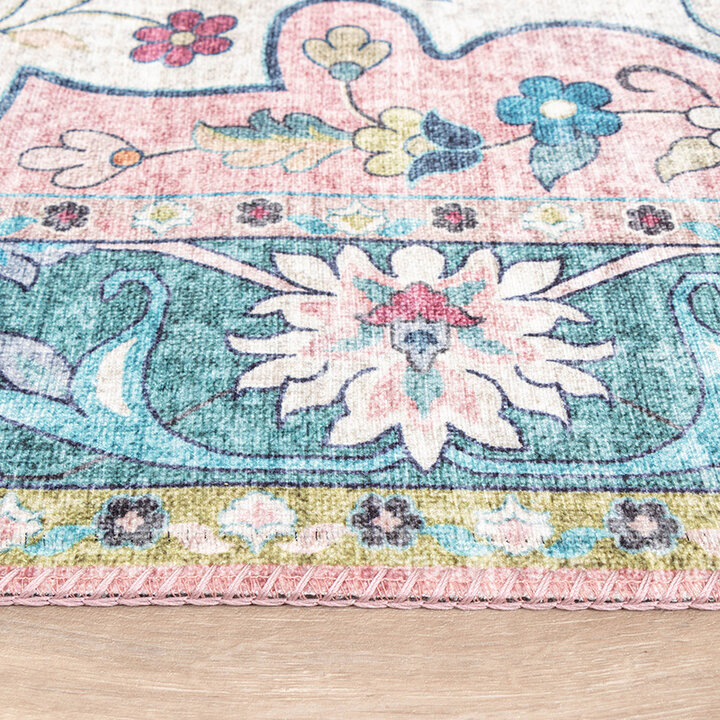 Matta I Vintagestil - Lily Oriental Blå/Rosa - 4