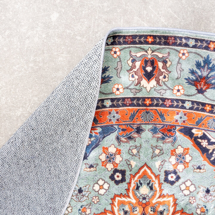 Rund Matta I Vintagestil - Imagine Oriental Grön - 5
