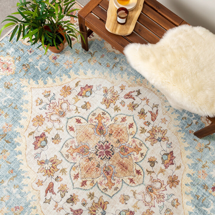 Vintage Utomhusmatta - Santo Mandala Ljusblå - 3