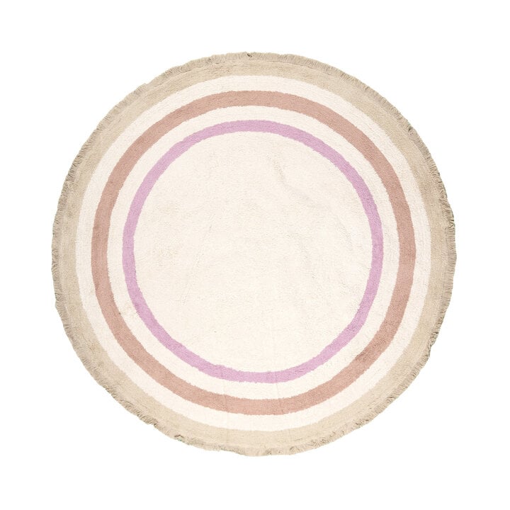 Rund tvättbar barnmatta - Milo Rosa - 1
