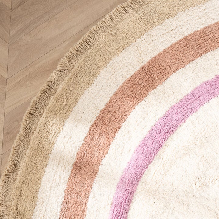 Rund tvättbar barnmatta - Milo Rosa - 4