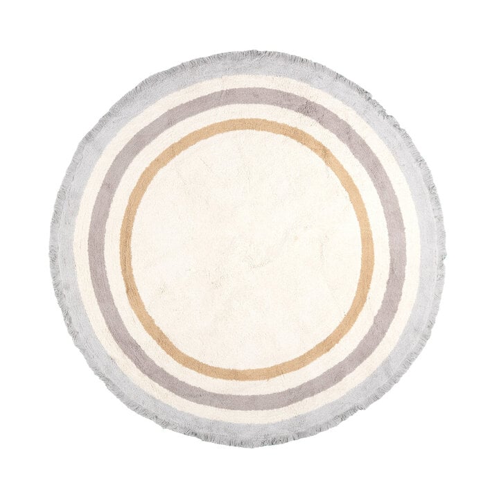 Rund tvättbar barnmatta - Milo Grå - 1