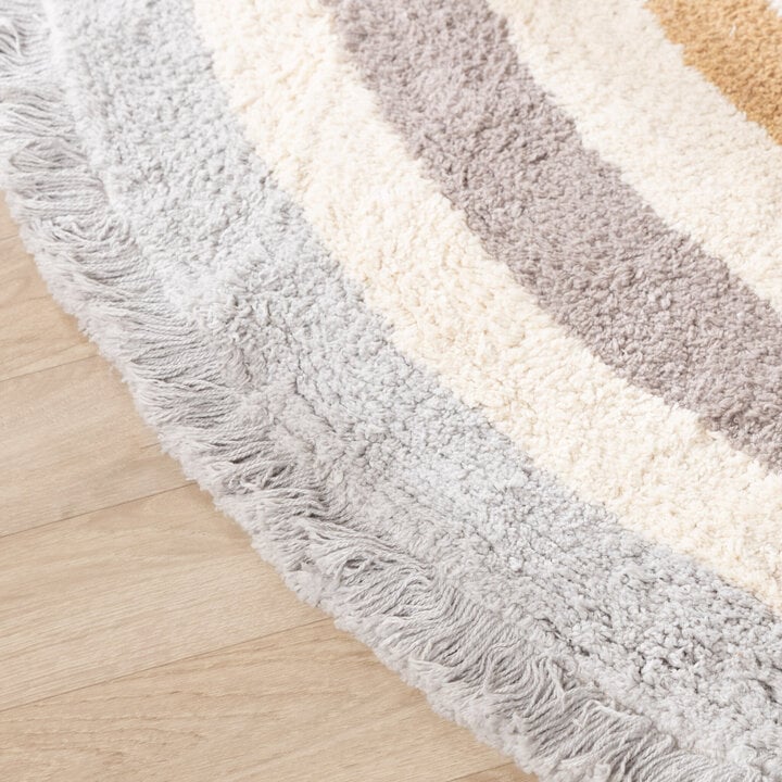 Rund tvättbar barnmatta - Milo Grå - 5