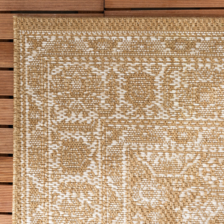 Jute Outdoor Matta - Daisy Medaillon Vit - 4