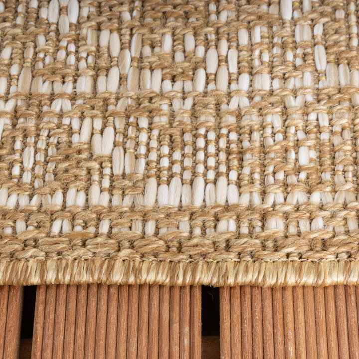 Jute Outdoor Matta - Daisy Medaillon Vit - 5