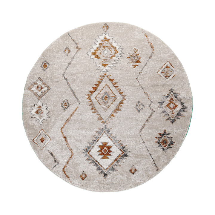 Rund berbermatta – Blend Aztec Beige - 1