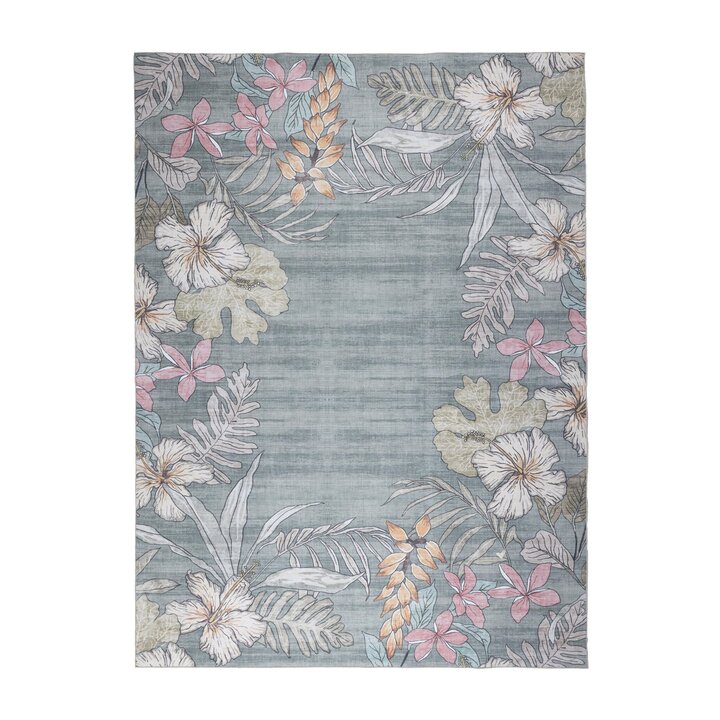 Utomhusmatta blommor - Poppy Olivgrön - 1