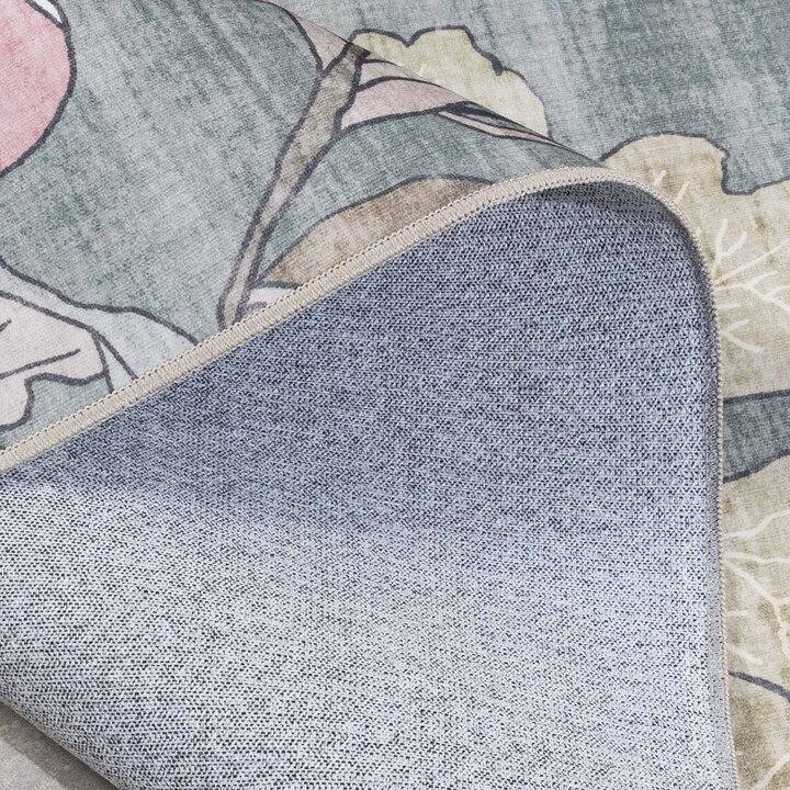 Utomhusmatta blommor - Poppy Olivgrön - 6