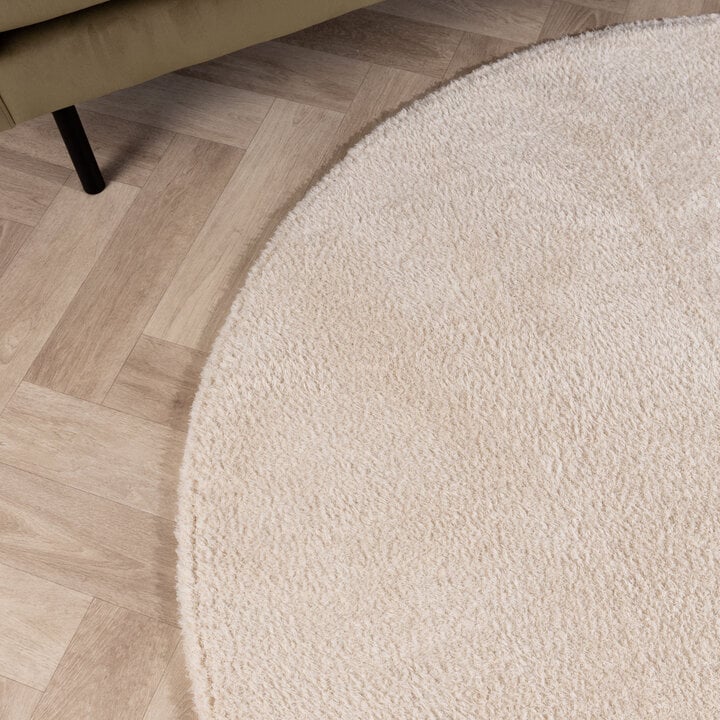 Mjuk rund matta - Teddy Kräm - 2
