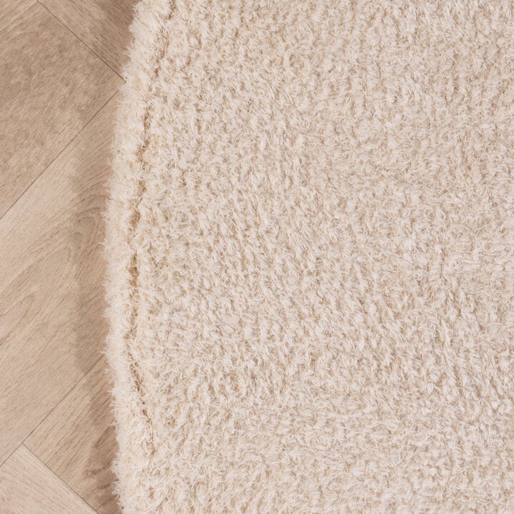Mjuk rund matta - Teddy Kräm - 4
