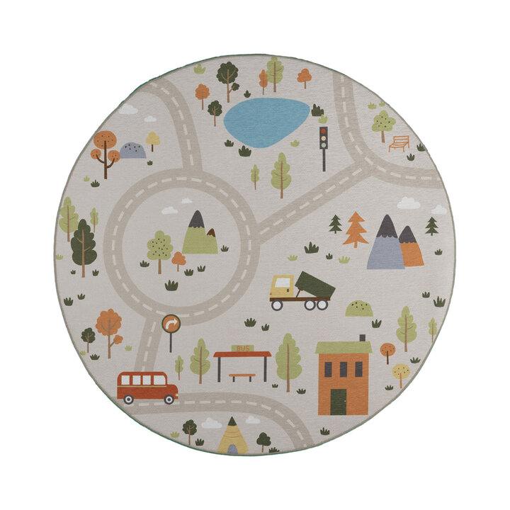 Rund lekmatta - Rocky Ride Grå - 1