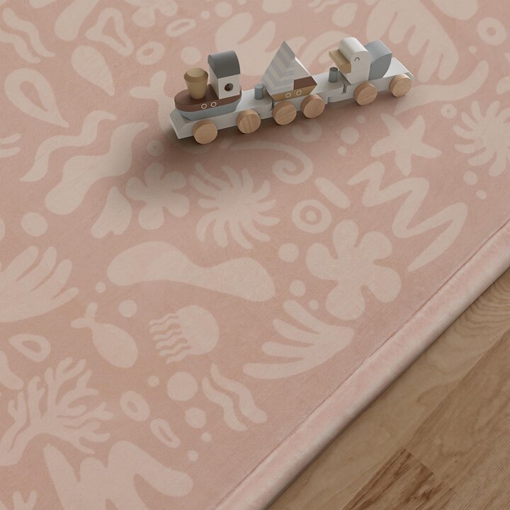 Tvättbar lekmatta – Flo Rosa - 2