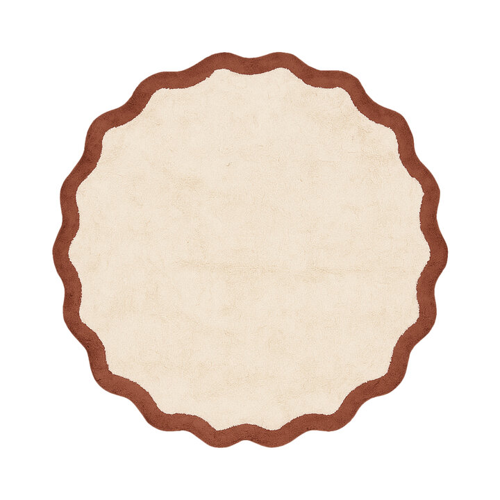 Rund Tvättbar Matta – Hazy Brun/Crème - 1