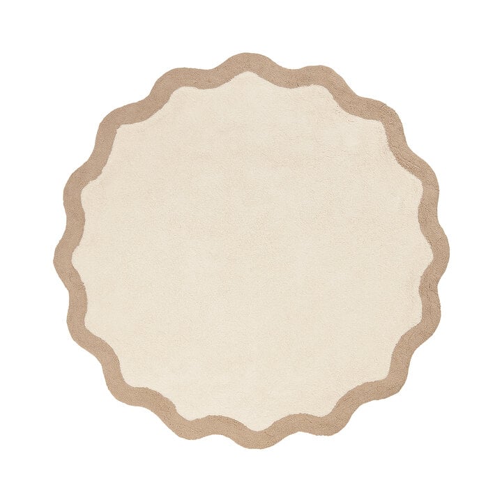 Rund Tvättbar Matta – Hazy Beige/Crème - 1