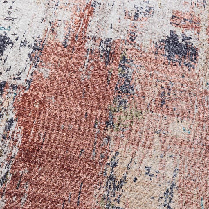 Tvättbar Löpare - Domingo Grunge Terrakotta/Gräddvit - 4