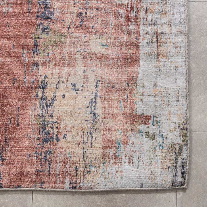 Tvättbar Löpare - Domingo Grunge Terrakotta/Gräddvit - 5