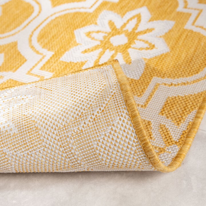 Utomhusmatta – Rio Flower Gul - 6