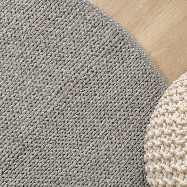 Rund ullmatta – Twist Grey - 2