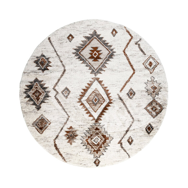 Rund berbermatta - Blend Aztec Terra - 1